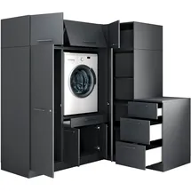 laundreezy Mehrzweckschrank-Set 186 x 200 x 68 cm Grau