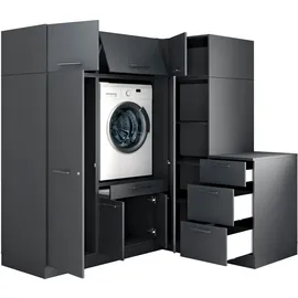 laundreezy Mehrzweckschrank-Set 186 x 200 x 68 cm Grau