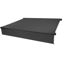 Mendler Elektrische Vollkassetten-Markise T124, 4,5x3m ausfahrbarer Volant Polyester Anthrazit,