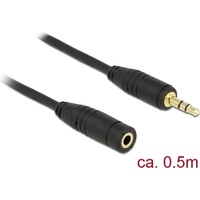 DeLock 3.5mm M-F, 0.5m Audio-Kabel 0,5 m Schwarz