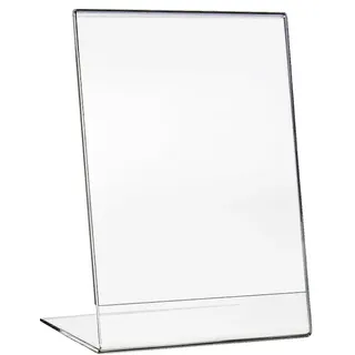 HMF 46930 Acryl Tischaufsteller schräg, DIN A6 Hochformat, Glasklar