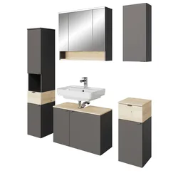 Badmöbel-Set SAPHIR "Quickset 394", grau, Kastenmöbel-Sets