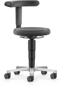 bimos ESD Hocker mit Rollen, Supertec schwarz, Sitzhöhe 450-650 mm, Flex-Stütze