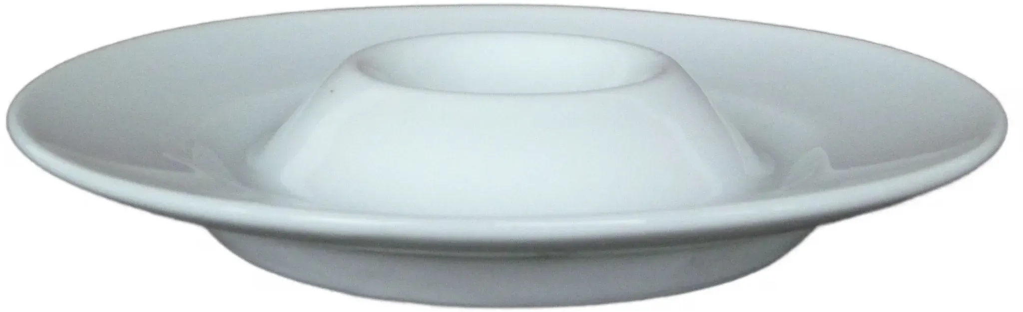 Eierbecher VAN WELL "Trend", weiß, B:13cm H:3cm, Porzellan, Eierbecher, mit Ablage, spülmaschinenfest und mikrowellengeeignet, Porzellan