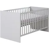 Roba Babybett und Kinderbett Lea mit 3-fach höhenverstellbarem Lattenrost und 3 Schlupfsprossen 70 x 140 cm - Grau