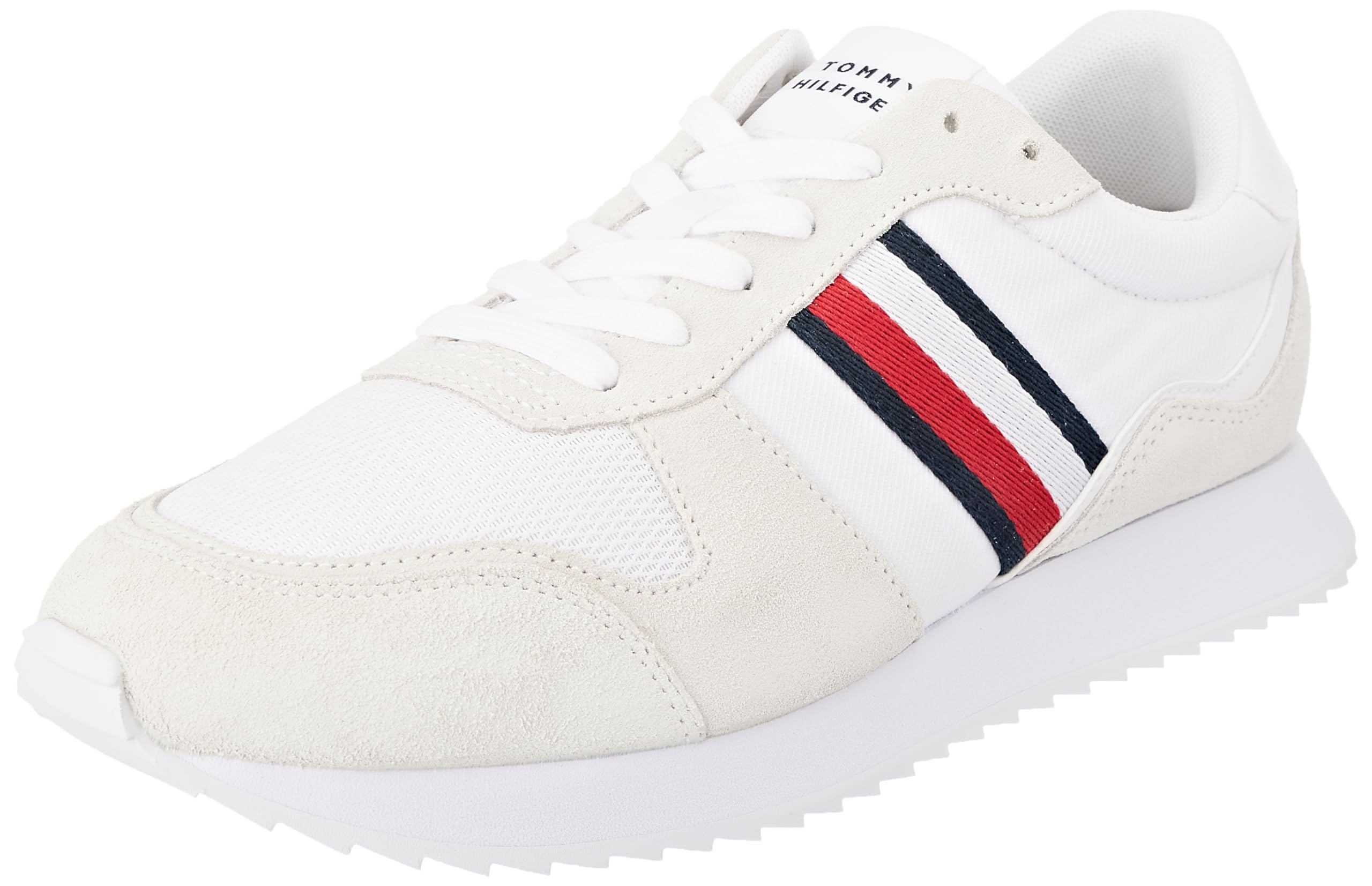 Tommy Hilfiger Herren Runner Sneaker Sportschuhe, Weiß (White), 46 EU