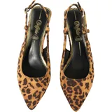 Buffalo High-Heel-Pumps BUFFALO "Buffalo Sling Back- Vegan Suede", Damen, Gr. 41, braun leo, schwarz, Kunstfaser, unifarben, Schuhe