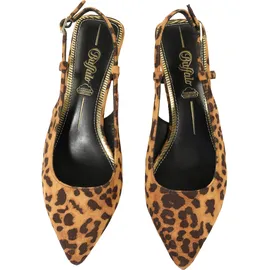 Buffalo High-Heel-Pumps BUFFALO "Buffalo Sling Back- Vegan Suede", Damen, Gr. 41, braun leo, schwarz, Kunstfaser, unifarben, Schuhe