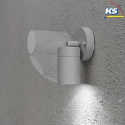 Konstsmide Außen-Wandspot MODENA, schwenkbar, GU10 max. 7W, Lichtkegel 105°, Grau, Aluminium / Klarglas KON-7598-300