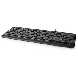 Nedis Kabelgebundenes Keyboard - USB-A - Multimedia - QWERTZ - DE-Layout - Numerische Tastatur Schwarz USB, DE (KBMU200BKDE)