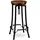 Relaxdays Barhocker industrial, Tresenhocker drehbar, hoher Vintage Hocker, höhenverstellbar bis 77,5 cm, schwarz/braun