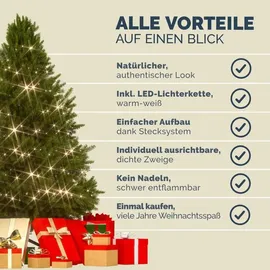 CASARIA Weihnachtsbaum 140cm mit Lichterkette