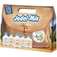 Alpenschnaps Jodel-Mix Tasche | Obstschnaps | 12x0,02l | Geschenkset mit verschiedenen Sorten | Pures Alpenglück im Glas Single Malt Whiskey