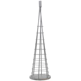 Mendler Deko-Baum HWC-O91, Weihnachtsbaum Schmuckbaum Weihnachtsdeko Christbaum zum Beschmücken, Metall 90cm ~ silberfarben