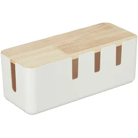 Relaxdays Kabelbox 30,5 x 12,2 x 11,7 cm 1-tlg. weiß