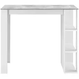 [en.casa] Bartisch Danderyd 120 x 60 x 106 cm Weiß/Betonoptik