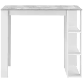 [en.casa] Bartisch Danderyd 120 x 60 x 106 cm Weiß/Betonoptik