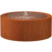 Adezz Wasserspiel Wassertisch Rund Corten-Stahl Rost Braun/Orange