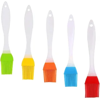 5 Stück Silikon Backpinsel, Küche Pastry Brush, hitzebeständiger Backpinsel Silikon, Basting Gebäckbürste, BBQ Pinsel, ideal zum Backen zum Verteilen von Öl, Sauce, Grill