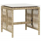 vidaXL Gartenhocker mit Kissen 4 Stk. Beige 41x41x36 cm Poly Rattan 1