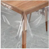 Emhelle Tischdecke Tischfolie Transparent Tischdecke Durchsichtig Tischschutz Wasserdicht (Größen wählbar, Wasserdicht Abwaschbar Fettdicht Tischschutz für Innen und Außen) 60 cm x 60 cm