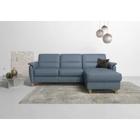 Home Affaire Ecksofa »Palmera L-Form«, Federkern, wahlweise mit Bettfunktion und mit/ohne Bettkasten, blau