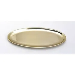 Kerzenteller oval 16 x 7 cm Messing Gold poliert für Ovalkerzen, Ellipsen, Hochzeitskerzen