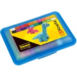 IDENA 68125 - Knetebox mit 20 Stangen bunter Knete, in blauer Aufbewahrungsbox, lustiger Knetspaß für Kinder
