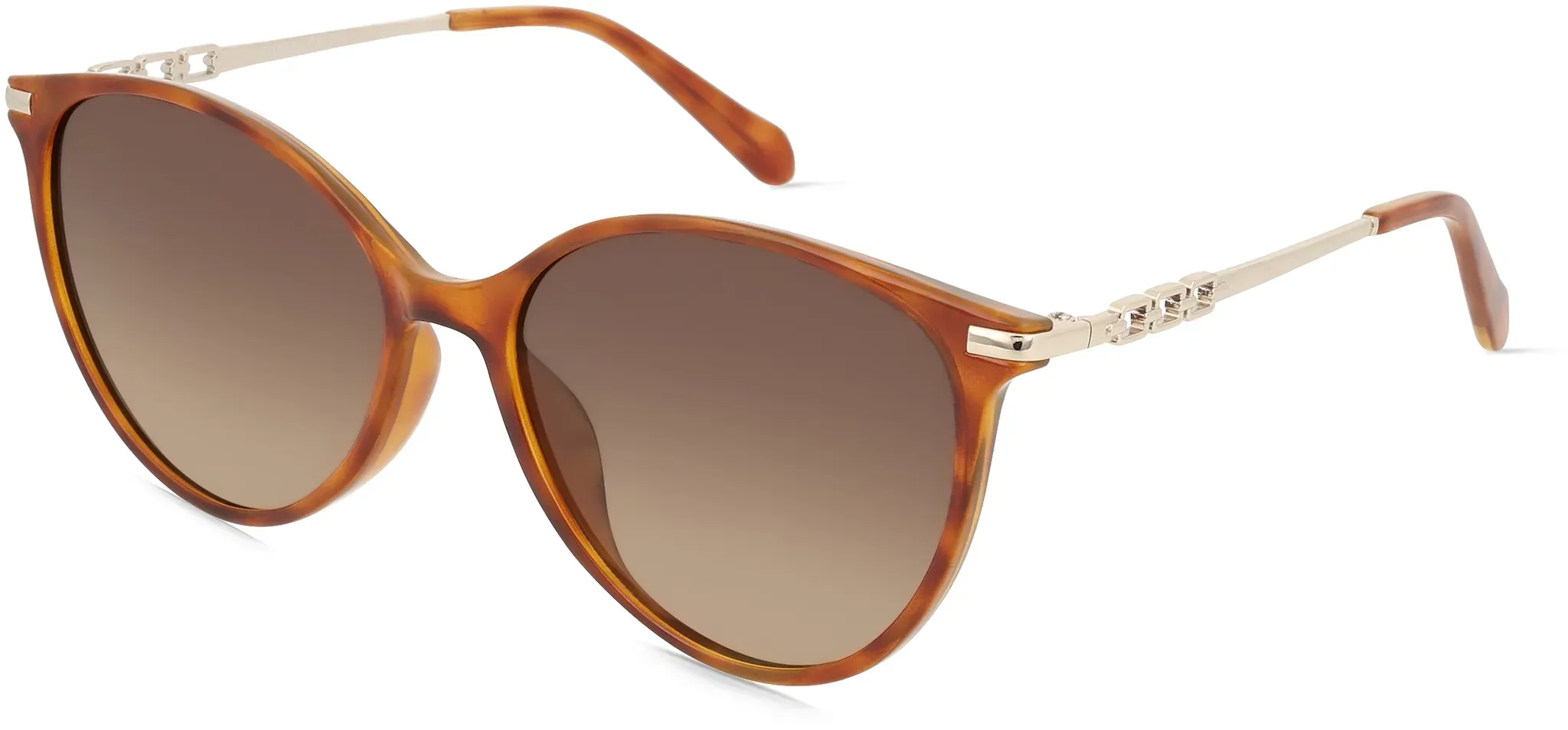 Fossil 2137/G/S Damen-Sonnenbrille Vollrand Cateye Propionat-Gestell, braun