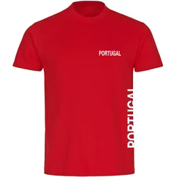 multifanshop Kinder T-Shirt - Portugal - Brust & Seite - Druck weiß - Kind