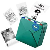 Omezizy Mini Drucker für Smartphone, M02S Mini Sticker Drucker, Bluetooth Thermodrucker, Mini Fotodrucker für Handy, Minidrucker, Pocket Printer für Studium, Fotos, Scrapbooking, Geschenke