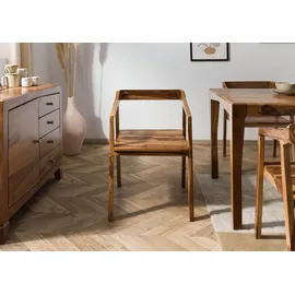 MASSIVMOEBEL24.DE Esszimmerstuhl Sheesham braun lackiert