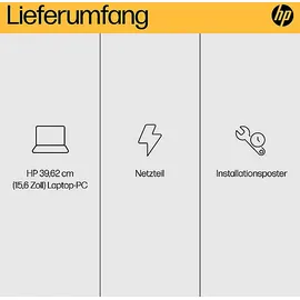 HP 15-fc0355ng, Laptop, mit 15,6 Zoll Display, AMD RyzenTM 5,7520U Prozessor, 8 GB RAM, 512 SSD, RadeonTM Onboard Graphics, Silber, Windows 11 Home (64 Bit)
