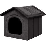 PillowPrim Hundehütte Hundehöhle Hundebett Hundehaus Katzenhöhle Tierbett XL - 60x55 cm Graphit mit Schwarz