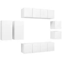 VidaXL 8-tlg. TV-Schrank-Set Weiß Holzwerkstoff