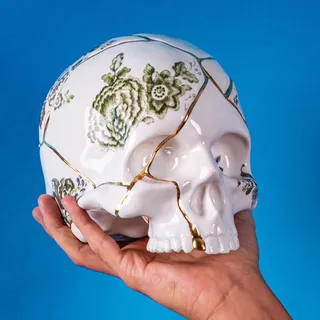 SELETTI TESCHIO PORCELLANA Kintsugi Skull, Dekoration