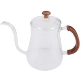 Glas Kaffeekanne, 600 ml, Schwanenhals Wasserkocher, Verdickte Glas Teekanne, Schlanker Auslauf, Kaffeemaschine, Multifunktionaler Wasserkocher für die Küche zu Hause