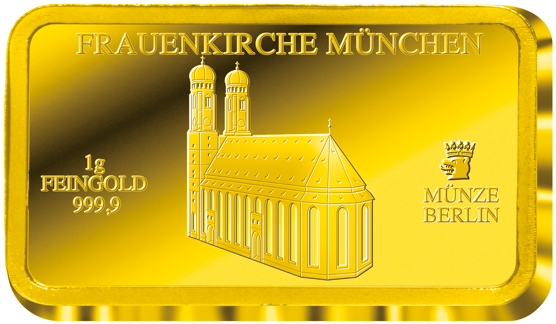 Deutsche Wahrzeichen auf Goldbarren