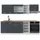 Vicco Küchenzeile R-Line 240 cm Schwarz Beton/Weiß
