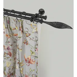 Gardinenstange GARESA "ESPERANCA", schwarz, L:460cm Ø:16mm, Metall, Gardinenstangen, rustikale Vorhanggarnitur, verlängerbar, Eisen, mit Ringe