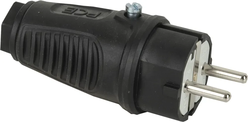 PCE Rubber Schuko Connector Male PCE - IP44