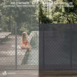 VOUNOT VOUNOT® Zaunblende 1.5×10m, Sichtschutz Zaun 90 g/m2 HDPE Schattiernetz, Anthrazit