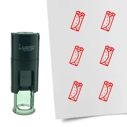 CombiCraft Selbstfärbender Stempel 'Burrito' in der Farbe Rot, Ø10mm