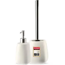 Kadax Badezimmer Set aus Keramik, Seifenspender, Wc-bürste, Weiß) - Kadax