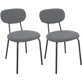 LEWE Esszimmerstühle 2er Set, Stapelbar Polsterstühle, Moderne Küchenstühle mit Unabhängige Rückenlehne, Kleine Runde Metallseitenstühle für Esszimmer, Küche, Restaurant, Schlafzimmer