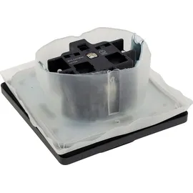 ChiliTec MILOS Schutzkontakt-Steckdose IP44, 250V/ 16A, inkl. Rahmen, UP, Anthrazit, 2 Stk