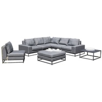 SonnenPartner 6-teilige Lounge-Sitzgruppe Unique Aluminium mit Kissen flanell Loungesitzgruppe Sunbr