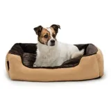 lionto Hundebett mit Wendekissen braun/ beige M