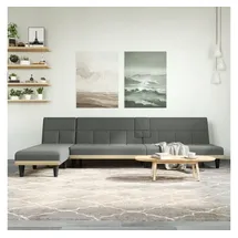 vidaXL Schlafsofa in L-Form Dunkelgrau 255x140x70 cm Stoff