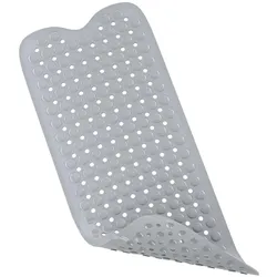 Intirilife Badewannenmatte in Grau - 100 x 40 cm - Hautsensitive BPA-freie schimmelresistente Duschmatte rutschsicher maschinenwaschbar